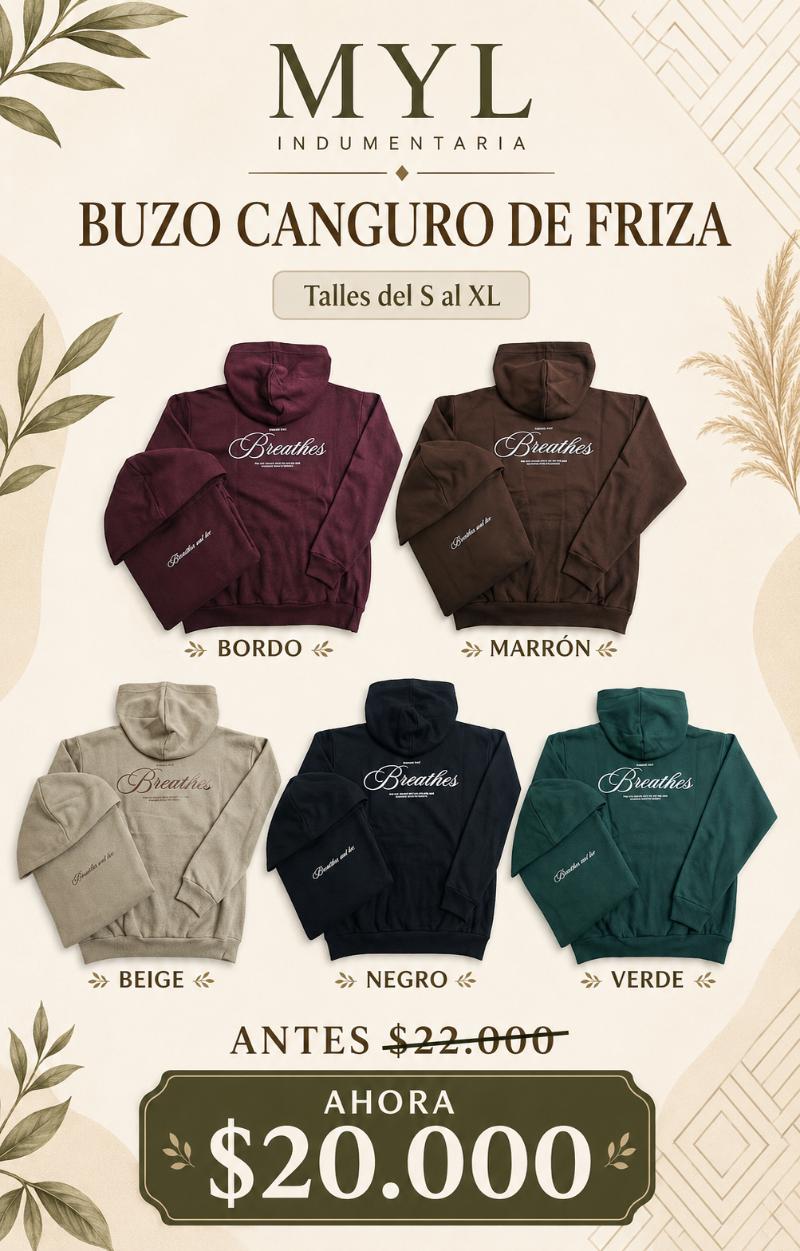 Buzo canguro de friza