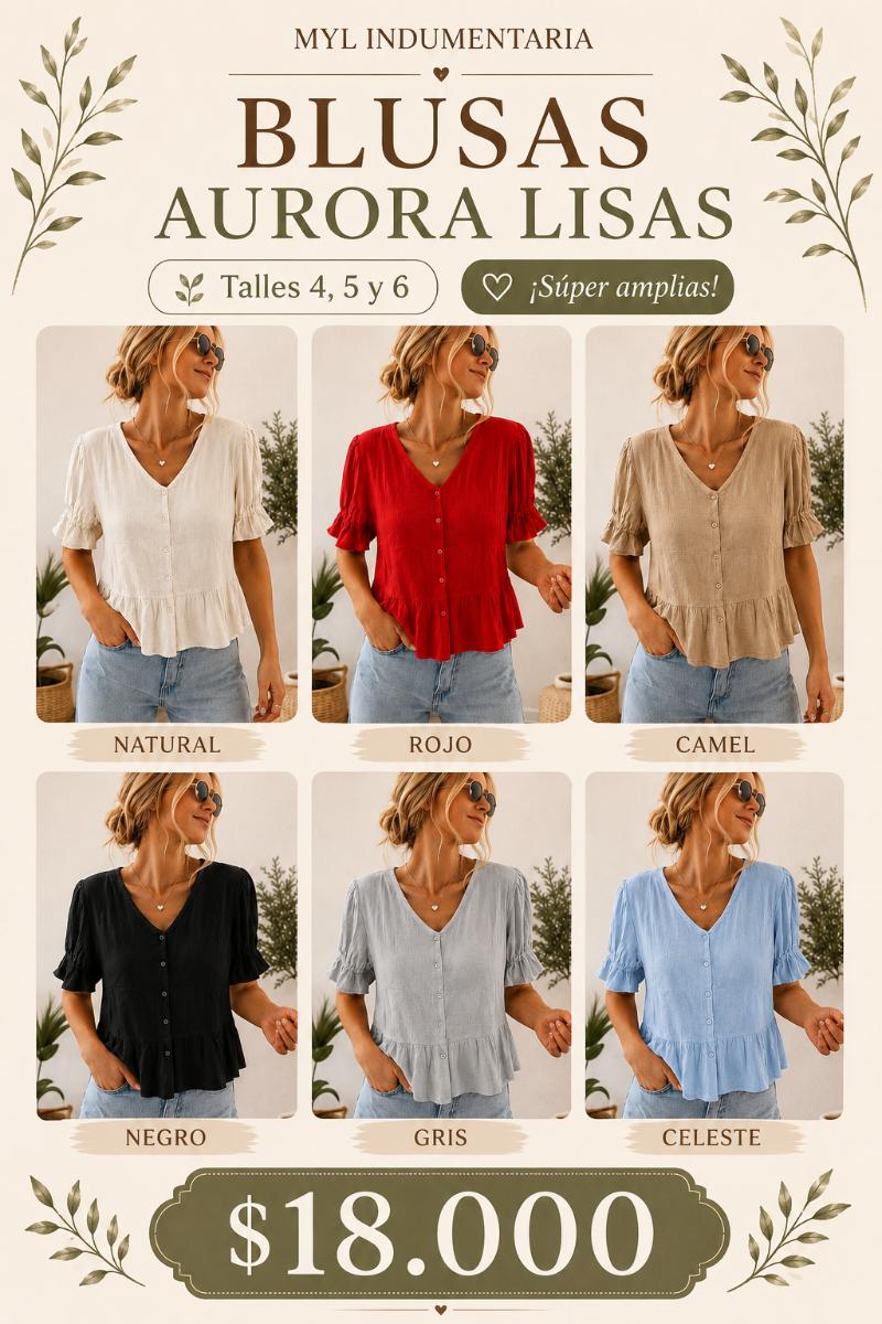 Blusas Aurora lisas