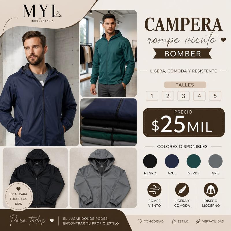 Campera rompeviento Bomber