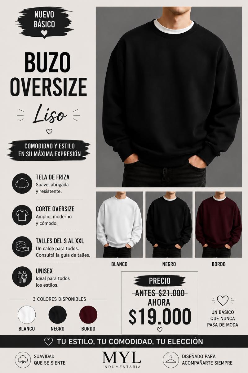 Buzo Oversize liso