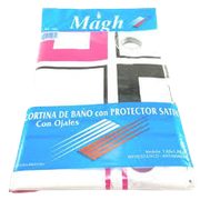 Cortina de baño estampada c/ protector vinilica